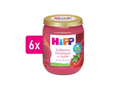 HiPP BIO Jablko, jahody a maliny 6x160g