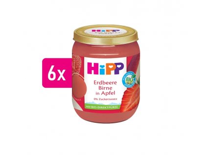 HiPP BIO Jablko, jahody a hrušky 6x160g
