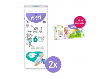 2x Bella Happy 6 JUNIOR EXTRA Big Pack 15+kg, 48ks