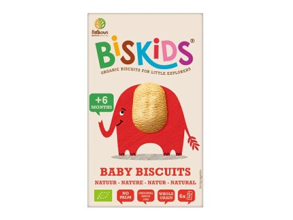 BISkids BIO měkké dětské celozrnné sušenky Natural 6M+ 120g