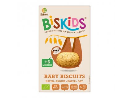 BISkids BIO dětské celozrnné ovesné sušenky bez přidaného cukru 6M+ 120g