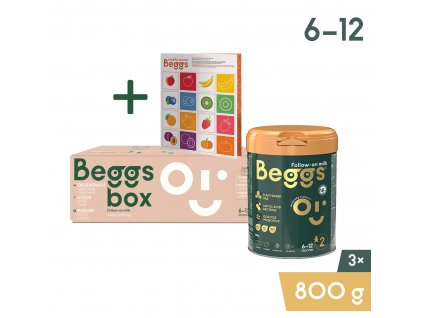 Beggs 2 pokračovací mléko 2,4 kg (3x800 g), box+ pexeso