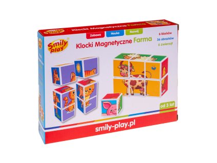 SMILY PLAY Magnetické kostky Farma