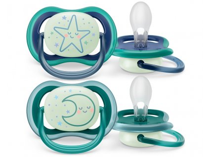 Philips Avent šidítko Ultra Air Nighttime 6 18měsíců 2ks kluk 1