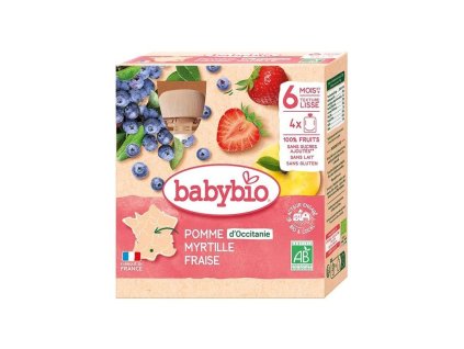 ZACHRAŇ JÍDLO - BABYBIO Jablko, borůvky a jahody (4x90g)