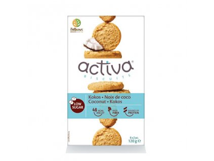 Activa Protein sušenky s vlákninou a sníženým obsahem cukru s kokosem 120g