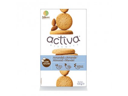 Activa Protein sušenky s vlákninou a sníženým obsahem cukru s madlemi 120g