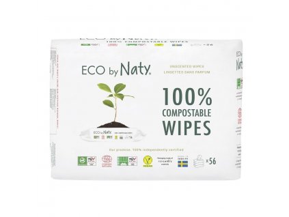 ECO by Naty Vlhčené ubrousky bez vůně pro citlivou pokožku (3x56ks)