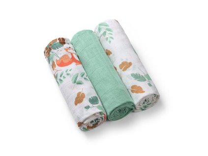 BabyOno Pleny mušelínové Super soft 3ks Liška a Tygr