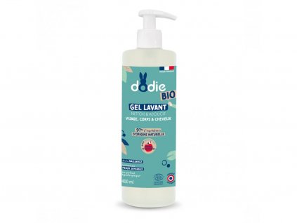 Dodie Organic Dětský mycí gel na vlasy, tělo a obličej 3v1 (400ml) 2