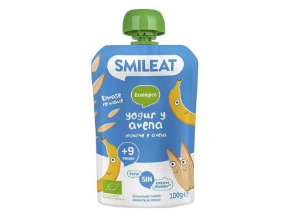 SMILEAT BIO kapsička řecký jogurt, banán a oves 9M+ (100g)