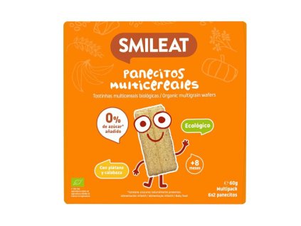 SMILEAT BIO oplatky první zoubky banán a dýně bez lepku s vitaminem B1 8m+ (60g)