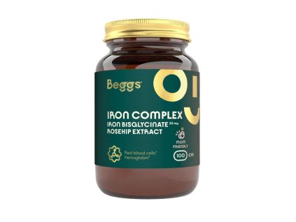 Beggs Iron bisglycinate 20 mg, rosehip extract (100 kapslí) 1