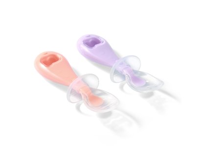 BabyOno Silikonová lžička 6m+ (2ks) dívka
