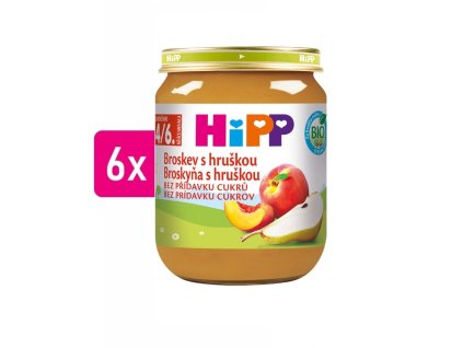 HiPP BIO Broskev s hruškou 6x125g