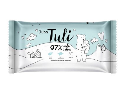 LUBA Tuli Dětské vlhčené ubrousky s 97% vody a aloe vera 60ks