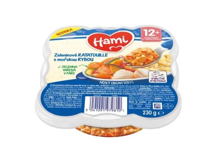 HAMI masozeleninový talířek Zeleninové ratatouille s mořskou rybou 230g