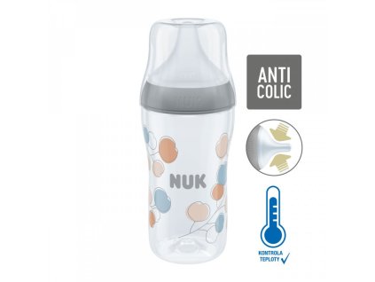 NUK Perfect Match láhev s kontrolou teploty 260ml šedá