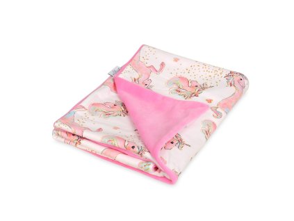 BabyMatex Dětská deka VELLO 75x100cm růžový jednorožec