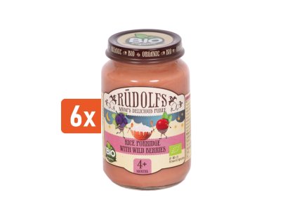 Rudolfs BIO Rýžová kaše s lesními plody 6x190g