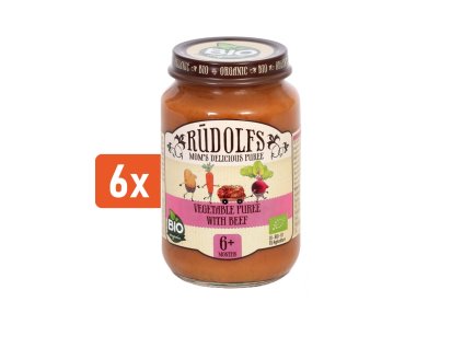 Rudolfs BIO Zelenina s hovězím masem 6x190g