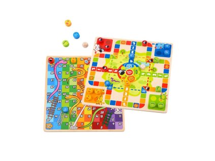 TOOKY TOY Společenská hra 2v1 Člověče nezlob se + Hadi a žebříky