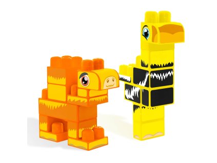 WADER Stavebnice Baby Blocks Safari Pštros a velbloud