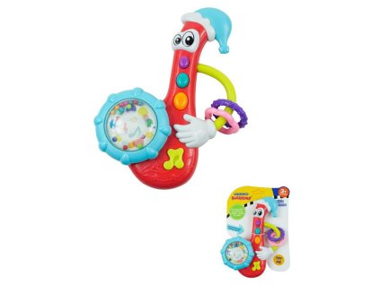 Baby Mix Dětské chrastítko s melodií Saxofon červené
