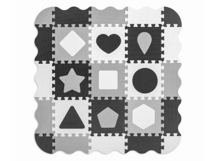 MILLY MALLY Pěnové puzzle podložka Jolly 3x3 Černo bílá