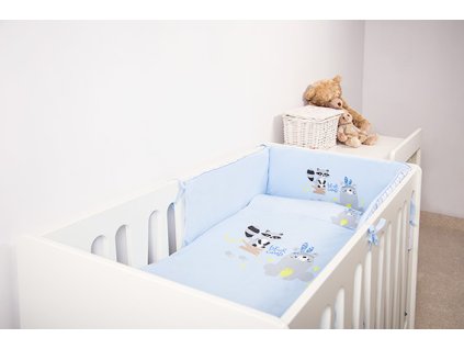 EEVI Dětské povlečení FAMILY s mantinelem Modré