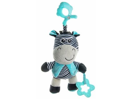 Baby Mix Edukační hrající plyšová hračka s klipem Zebra