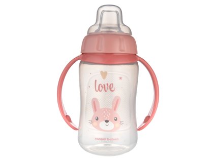 Canpol babies Hrneček tréninkový CUTE ANIMALS se silikonovým pítkem 320ml zajíc