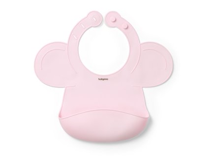 BabyOno Silikonový bryndák s kapsou růžový