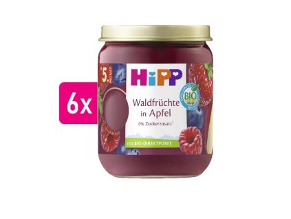HiPP BIO Jablko, jahody, borůvky, maliny 6x160g