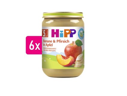 HiPP BIO Jablka s banány a broskvemi 6x190g