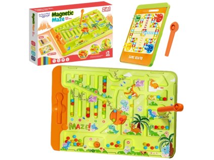 WOOPIE Společenská hra 2v1 Magnetické bludiště + Člověče nezlob se