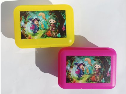 TVAR Dětský svačinový box dělený Čarodějky