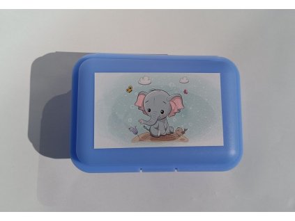 TVAR Dětský svačinový box Slůně modrý