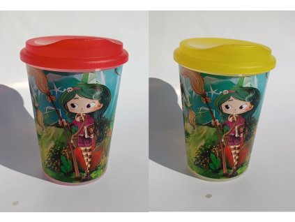 TVAR Dětský kelímek s víčkem 250ml Čarodějky