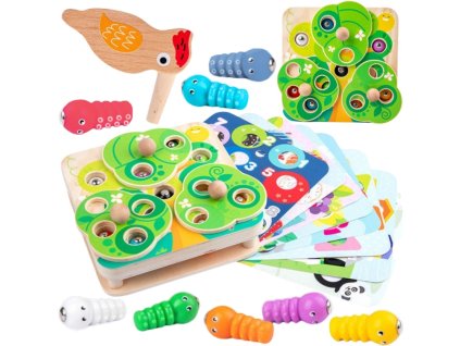 TOOKY TOY Společenská hra 2v1 Vytáhni Červíky