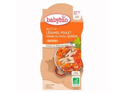 BABYBIO Zelenina s kuřetem a quinoa (2x200g)