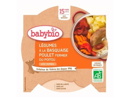 BABYBIO Zelenina s baskickým kuřetem a rýží 260g