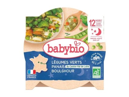 BABYBIO Zelená zelenina, pastinák a boulghour 230g