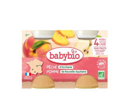 BABYBIO Broskev a jablko (2x130g)