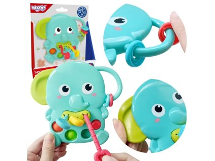WOOPIE Senzorické kousátko Montessori 4v1 Slon