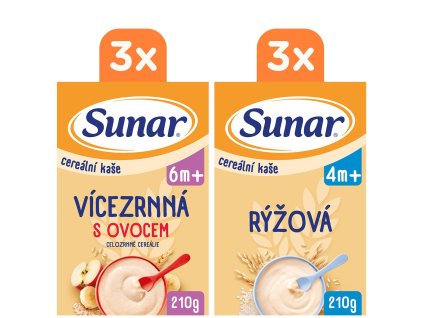 Sunar mix karton cereální kaše 6x210g