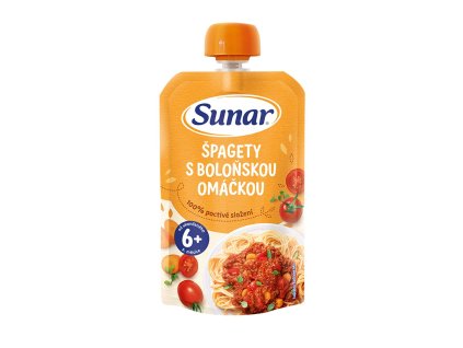 Sunar příkrm špagety s boloňskou omáčkou 6m+, 120g