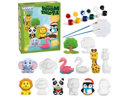 WOOPIE Kreativní sada Sádrové figurky s barvami Zvířata
