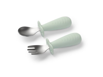 Babyono Dětský příbor z nerezové oceli zelená