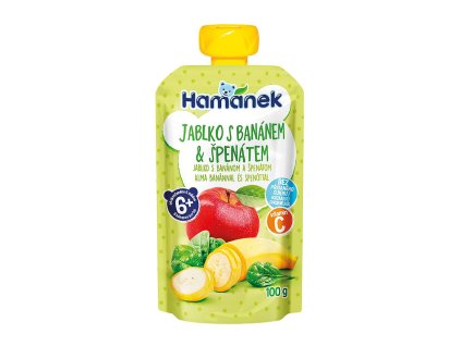 Hamánek Jablko s Banánem & Špenátem 100g